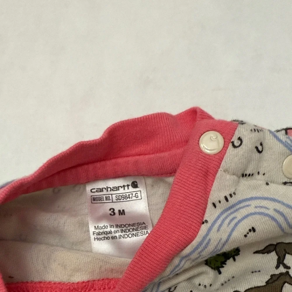 Carhartt Kids Footie in Pink and Cream